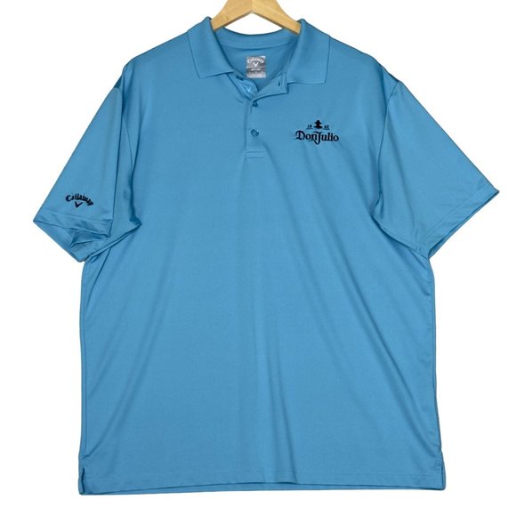 Callaway Don Julio Blue Embroidered Short Sleeve Opti-Dri Stretch Golf Polo Sz L - Picture 1 of 11